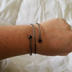 Black rhinestone cuff bracelet